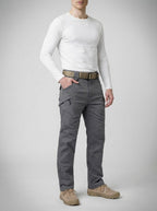 Men's Casual Multi Pocket Cargo Trousers with Zip Fastening