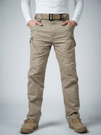 Men's Casual Multi Pocket Cargo Trousers with Zip Fastening