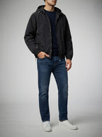 Men's Casual Nylon Hooded Windbreaker with Drawcord Hem