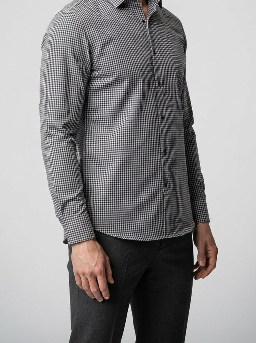 Men's Casual Slim Fit Check Cotton Shirt
