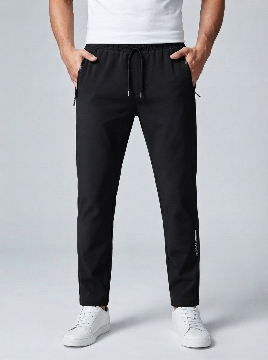Men's Casual Slim Fit Joggers with Zip Pocket