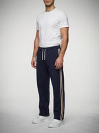 Men's Casual Straight Leg Sweatpants with Contrast Side Stripe