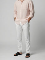 Men's Casual Striped Long Sleeve Shirt with Chest Pocket