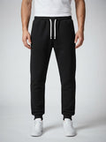 Men's Casual Tapered Fleece Joggers with Ribbed Cuffs