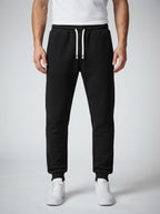 Men's Casual Tapered Fleece Joggers with Ribbed Cuffs