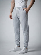 Men's Casual Tapered Fleece Joggers with Ribbed Cuffs