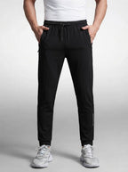 Men's Casual Tapered Joggers with Zip Pocket