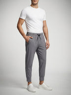Men's Casual Tapered Joggers with Zip Pocket