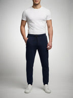 Men's Casual Tapered Joggers with Zip Pocket