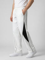Men's Casual Track Pants with Curved Piping Detail