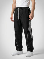 Men's Casual Track Pants with Curved Piping Detail