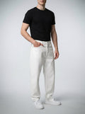 Men's Casual Wide Leg Denim Jeans with Five Pocket Design