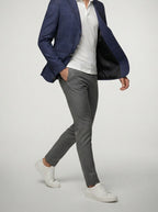 Men's Check Wool Blazer with Notch Lapels
