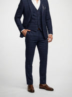 Men's Classic Check Three-Piece Wedding Suit