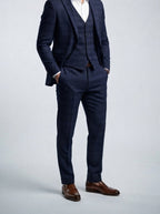 Men's Classic Check Three-Piece Wedding Suit