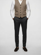 Men's Classic Herringbone Wedding Suit Waistcoat