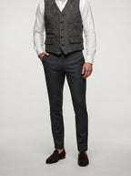 Men's Classic Herringbone Wedding Suit Waistcoat
