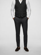 Men's Classic Herringbone Wedding Suit Waistcoat