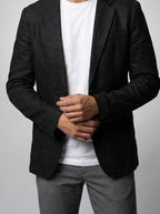 Men's Classic Linen Notch Lapel Blazer
