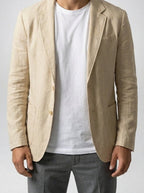 Men's Classic Linen Notch Lapel Blazer