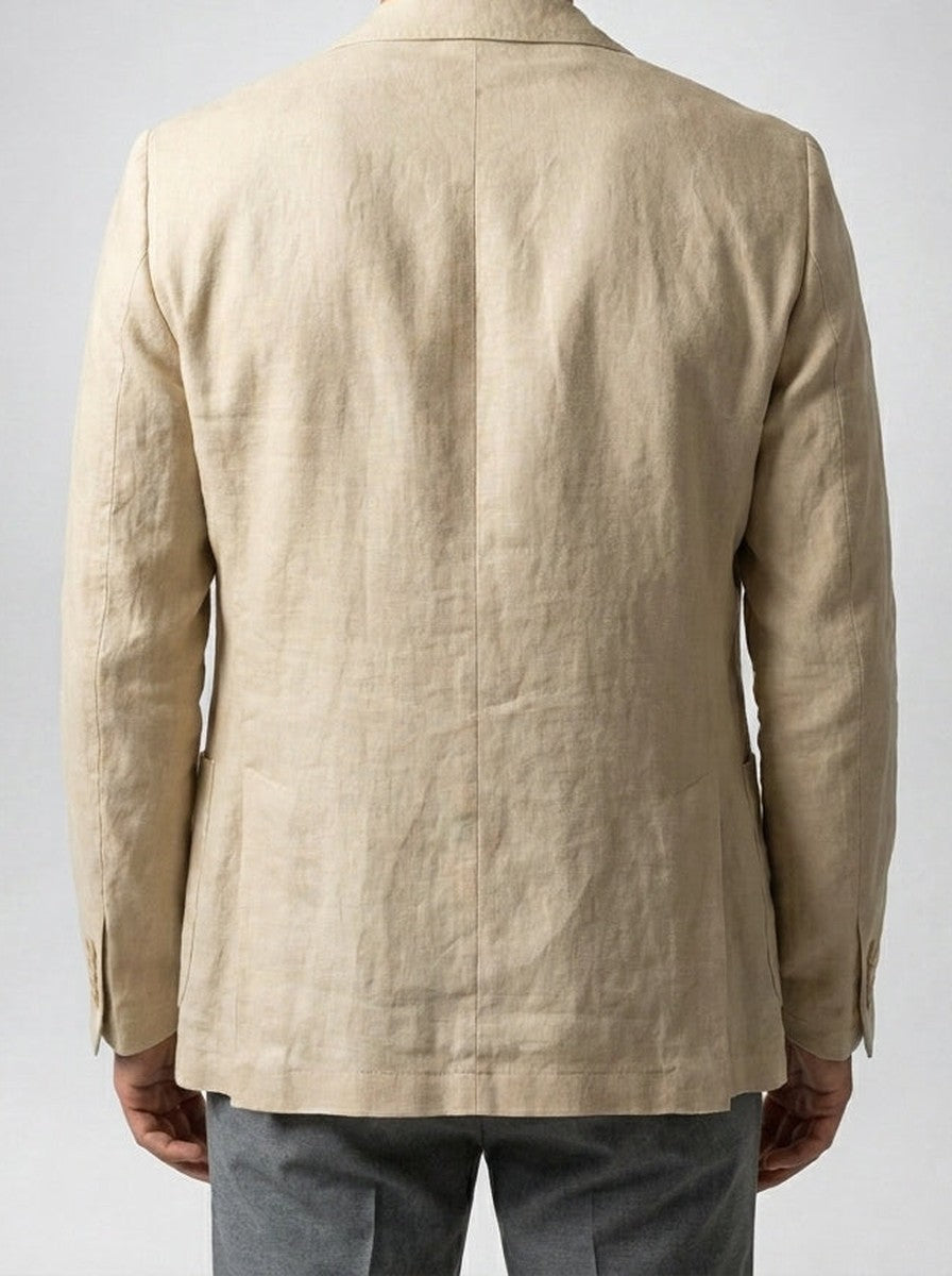 Men's Classic Linen Notch Lapel Blazer
