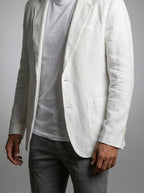 Men's Classic Linen Notch Lapel Blazer
