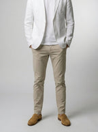 Men's Classic Linen Patch Pocket Blazer with Notch Lapels
