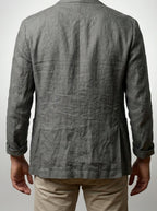 Men's Classic Linen Two Button Blazer with Notch Lapels