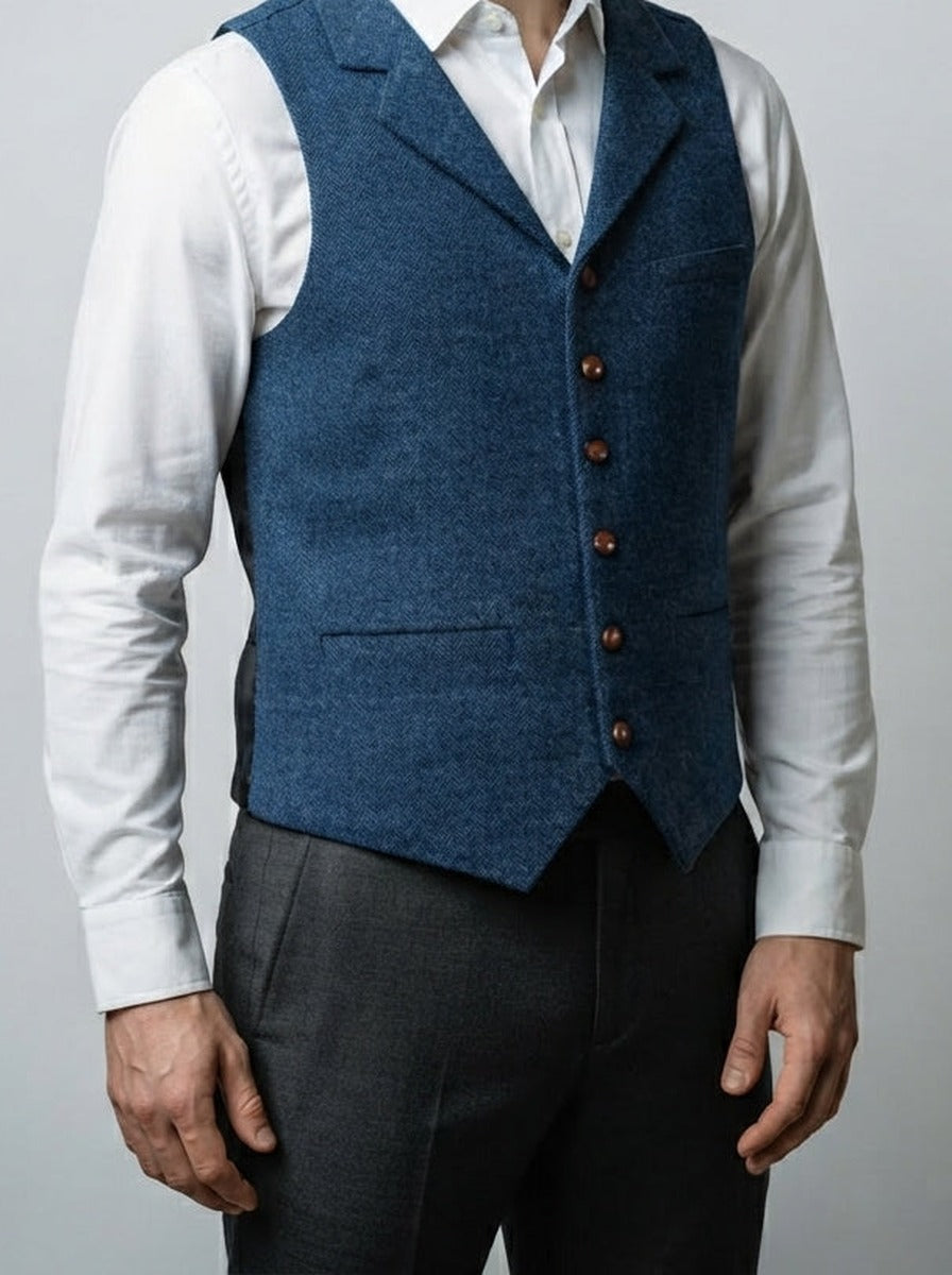 Men's Classic Single Breasted Lapel Wedding Waistcoat