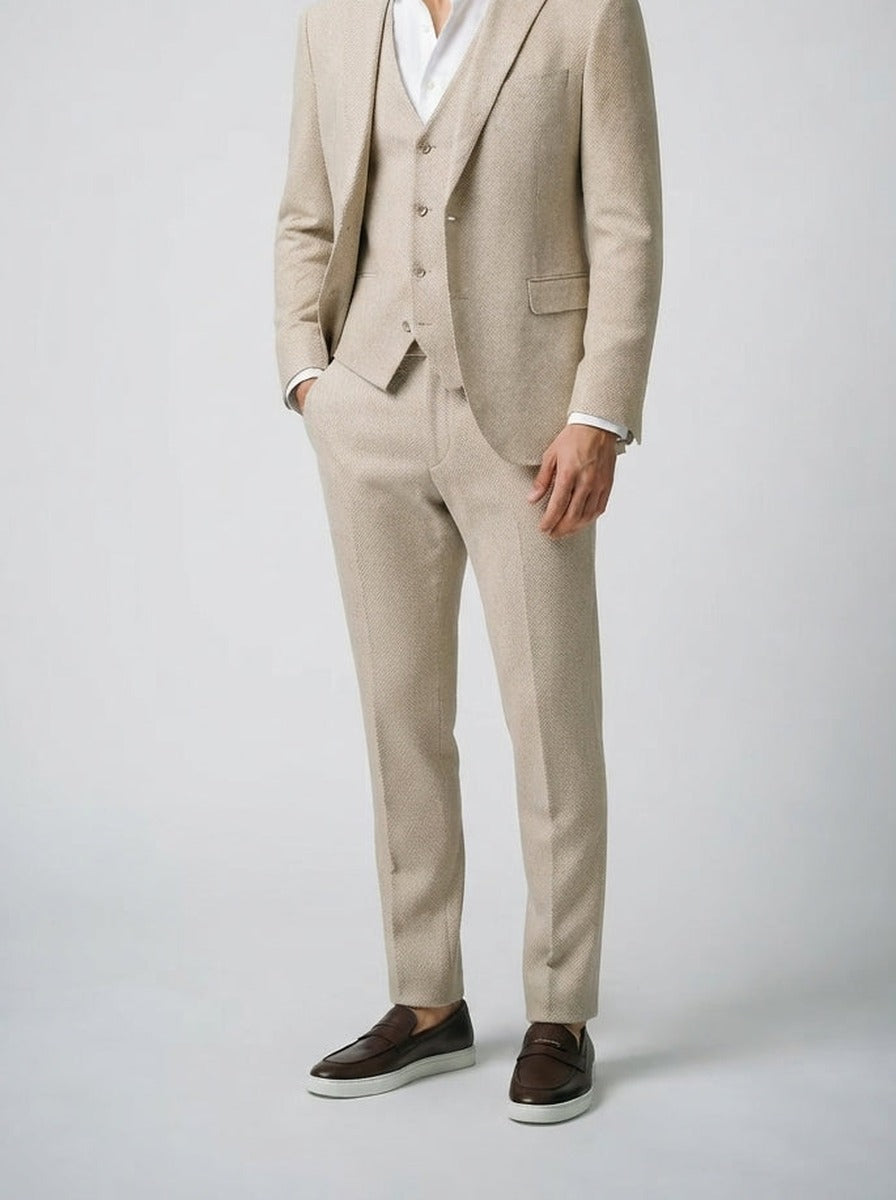 Men's Classic Single Breasted Three-Piece Wedding Suit