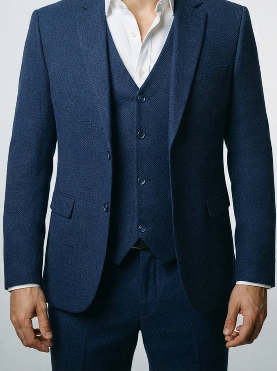 Men's Classic Single Breasted Three-Piece Wedding Suit