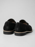 Men's Classic Slip-On Suede Tassel Loafers with Contrast Welt