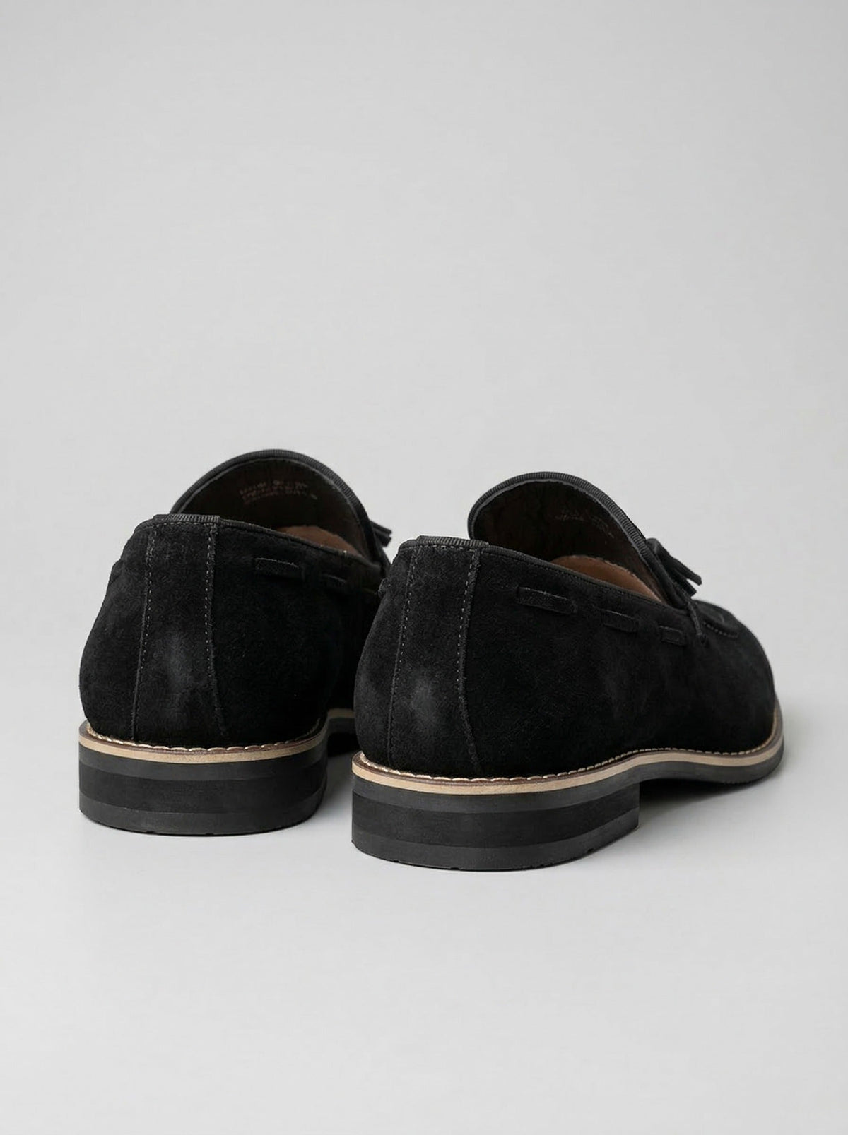 Men's Classic Slip-On Suede Tassel Loafers with Contrast Welt