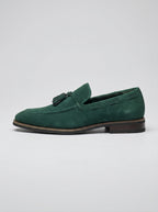 Men's Classic Slip-On Suede Tassel Loafers with Contrast Welt