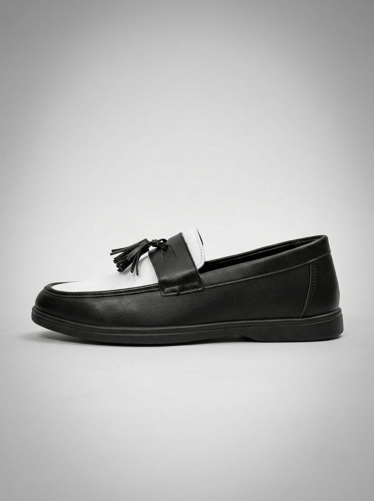 Men's Classic Slip-On Two Tone Leather Tassel Loafers
