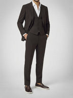Men's Classic Three-Piece Wedding Suit with Notch Lapels
