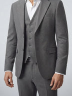 Men's Classic Three-Piece Wedding Suit with Notch Lapels