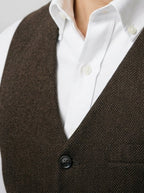 Men's Classic Tweed Tailored Wedding Waistcoat