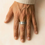 Men's Engraved Wide Band Ring