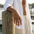 Men's Engraved Wide Band Ring