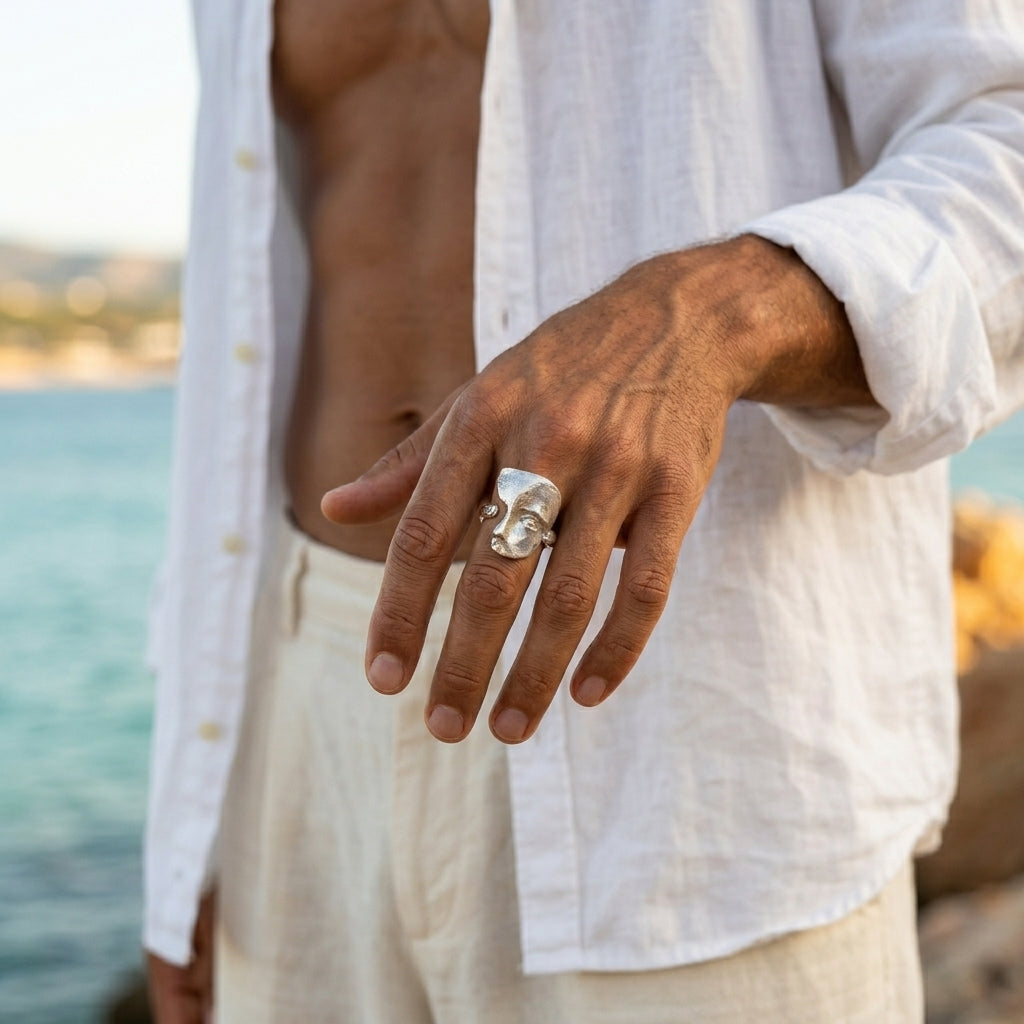 Men's Face Profile Ring