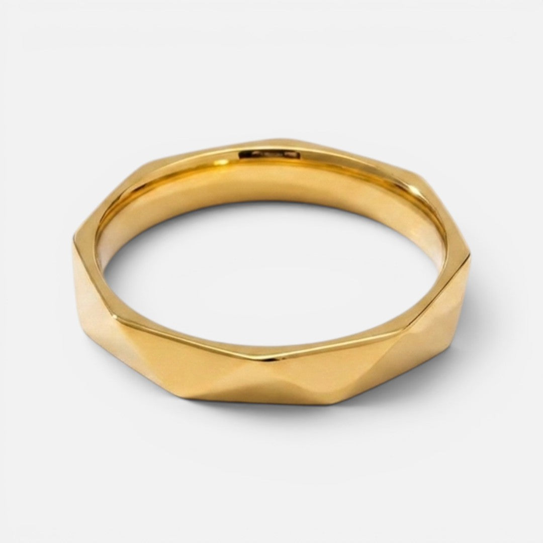 Men's Geometric Faceted Ring