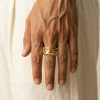 Men's Hammered Cuff Ring