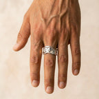 Men's Hammered Cuff Ring
