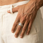 Men's Hammered Cuff Ring