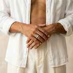 Men's Hammered Cuff Ring