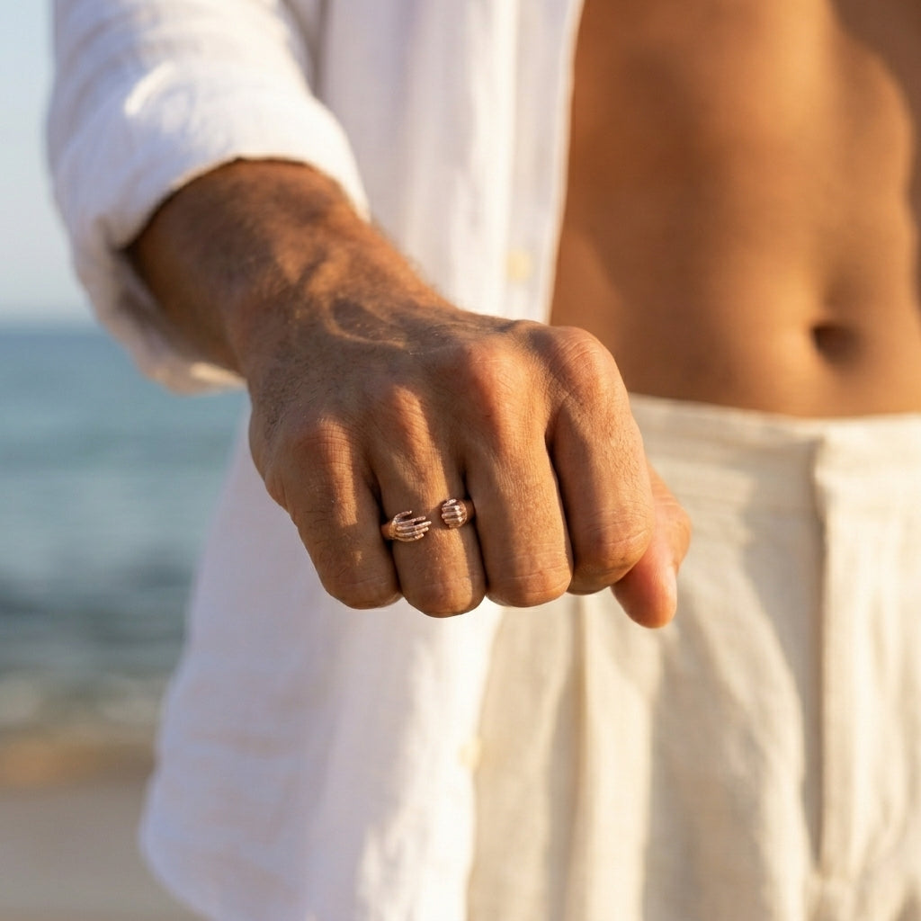 Men's Hands Cuff Ring