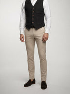 Men's Herringbone Single Breasted Wedding Waistcoat
