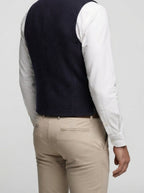 Men's Herringbone Single Breasted Wedding Waistcoat