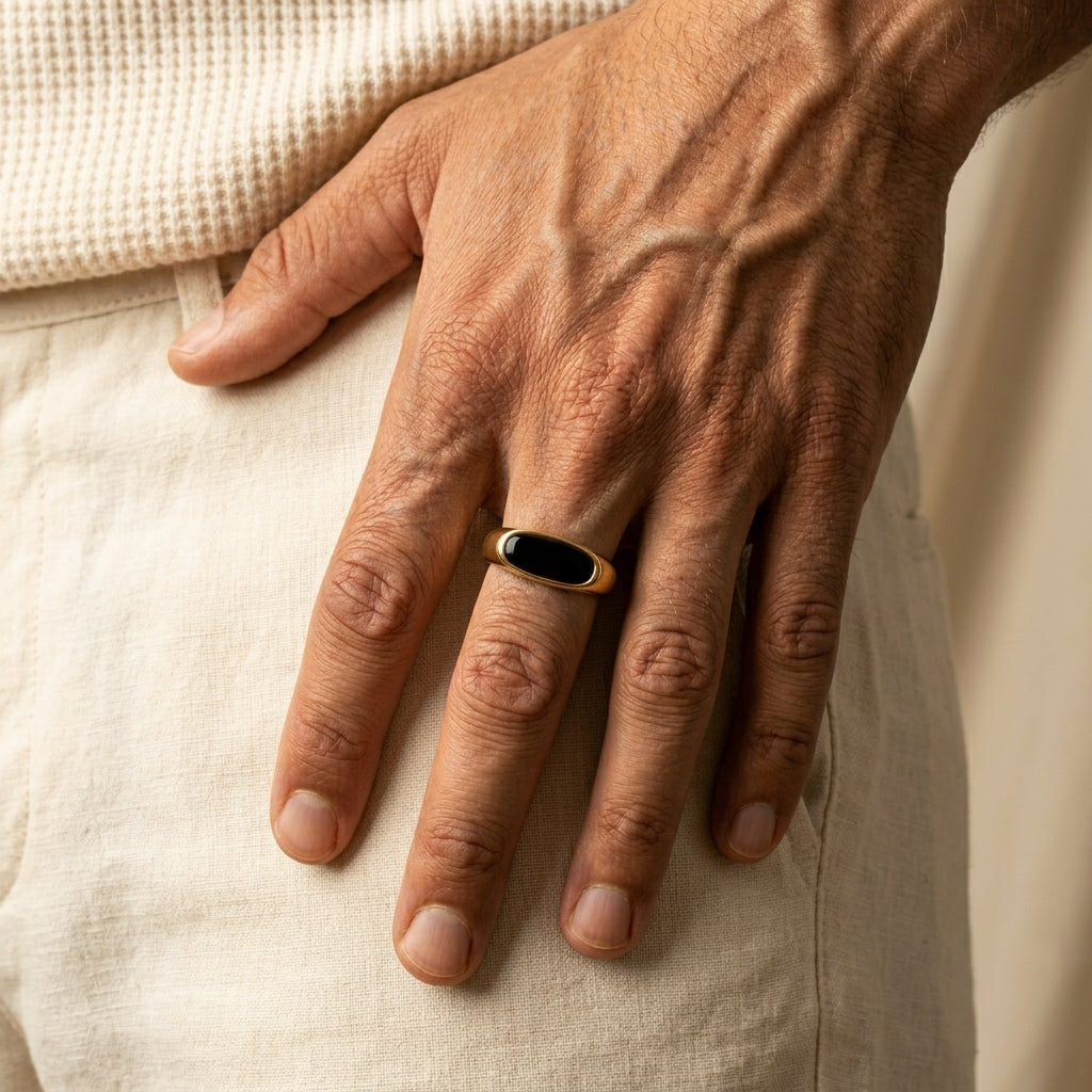Men's Inlay Signet Ring